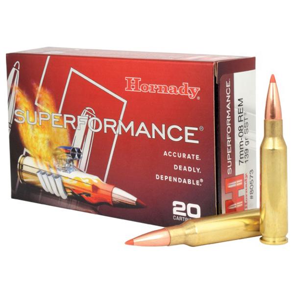 Hornady Superformance Rifle Ammunition 7mm-08 Rem 139 gr SST 2950 fps – 20/box