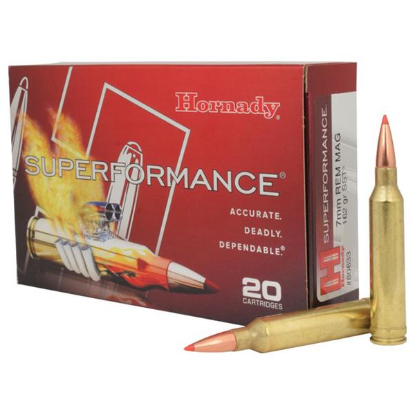 Hornady Superformance Rifle Ammunition 7mm Rem Mag 162 gr SST 3030 fps – 20/box