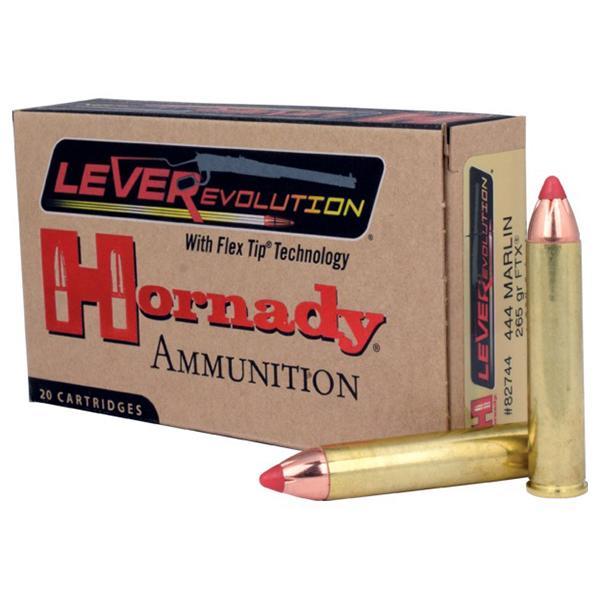 Hornady LEVERevolution Rifle Ammunition .444 Marlin 265 gr FTX 2325 fps – 20/box