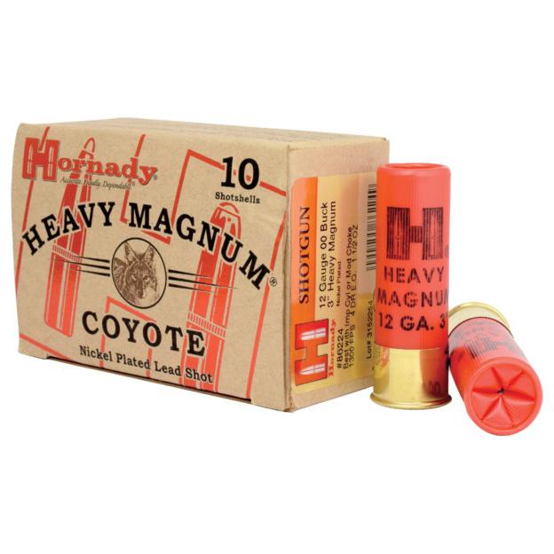 Hornady Heavy Mag Coyote Shotshells 12 ga 3″  1-1/2 oz #00 1300 fps 10/ct