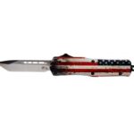 Templar Knife OTF Small Knife 2-1/4″ Tanto Blade Wood US Flag