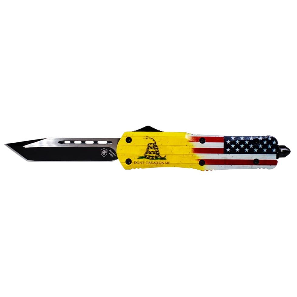 Templar Knife Large Don’t Tread on Me Knife 3-1/2″ Tanto Blade US Flag Don’t Tread on Me