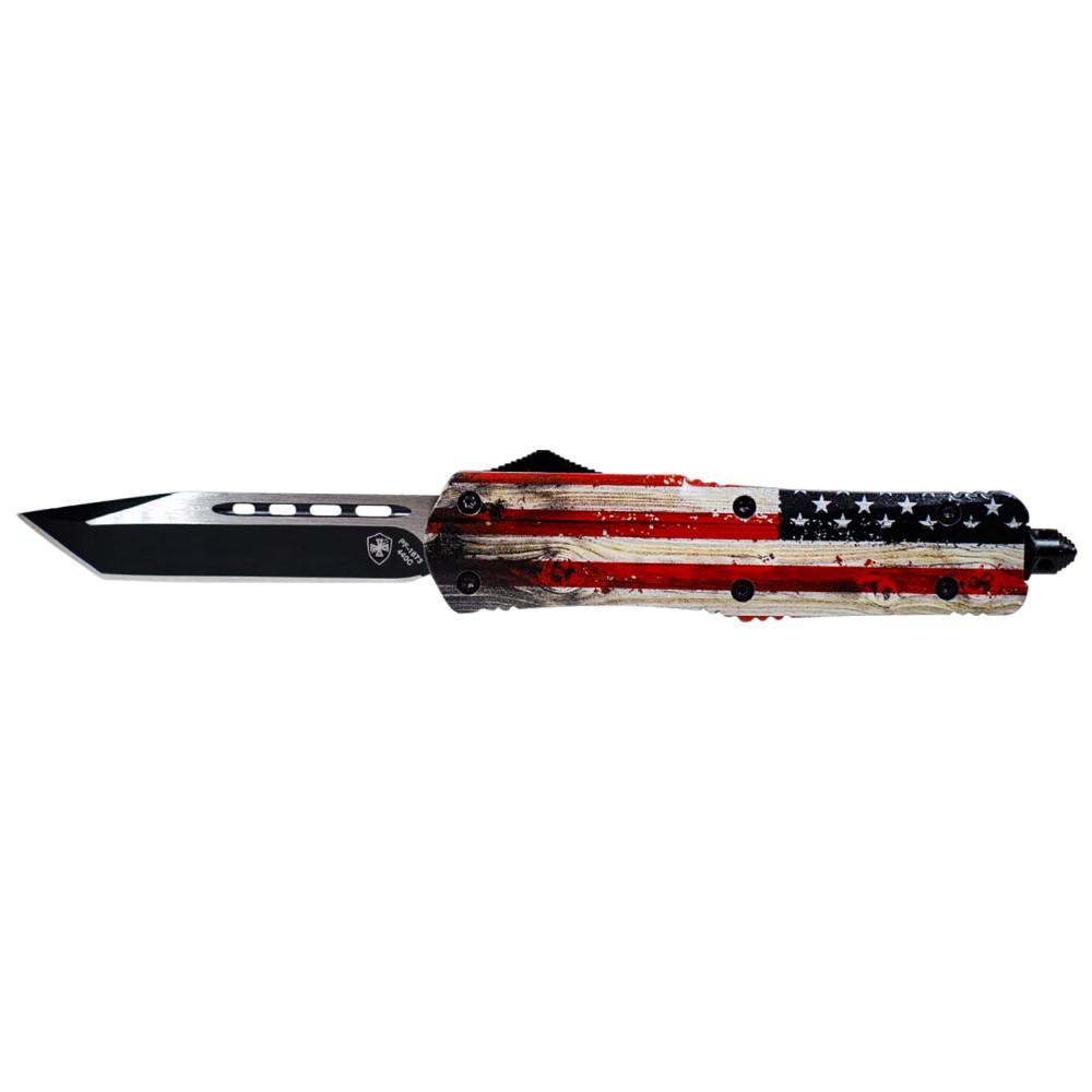 Templar Knife Slim Knife 3-1/2″ Tanto Blade Wood US Flag