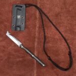 Templar Neck Knife Black Powder D2 Tanto Silver