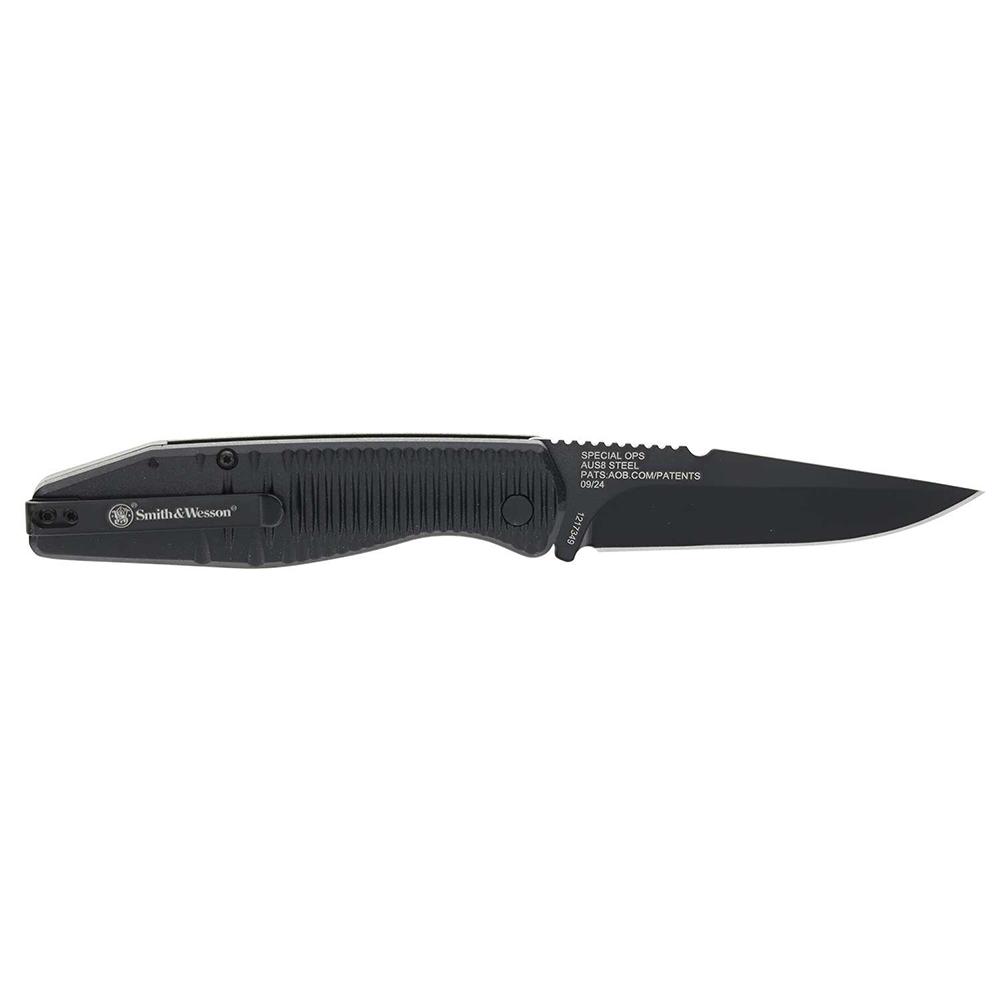Smith & Wesson Special Ops Auto Full Size Folding Knife 3-2/5″ Drop Point Blade Black
