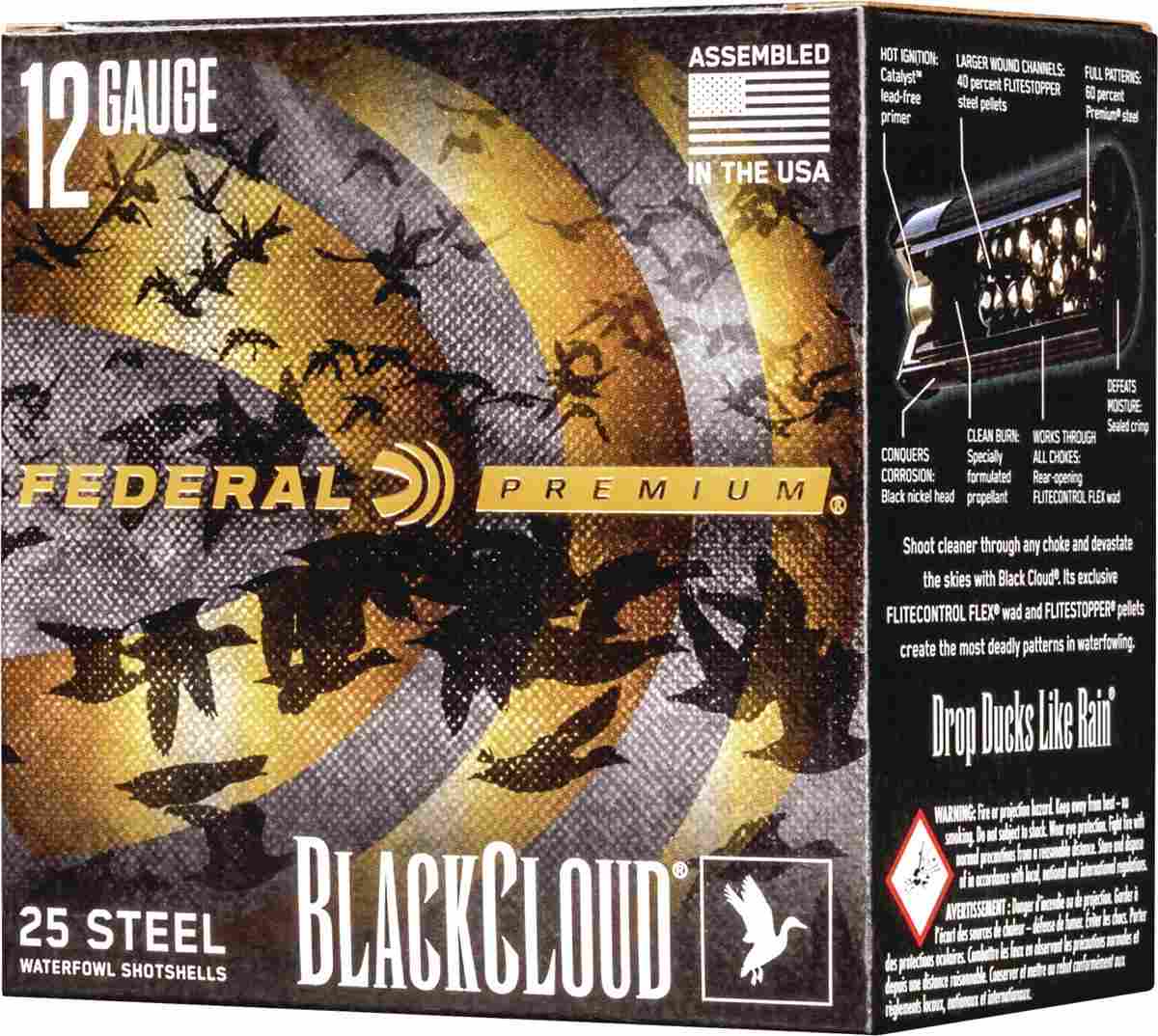 Federal Black Cloud FS Steel Shotshells 12ga 3″ 1-1/4oz 1450 fps #1 25/ct