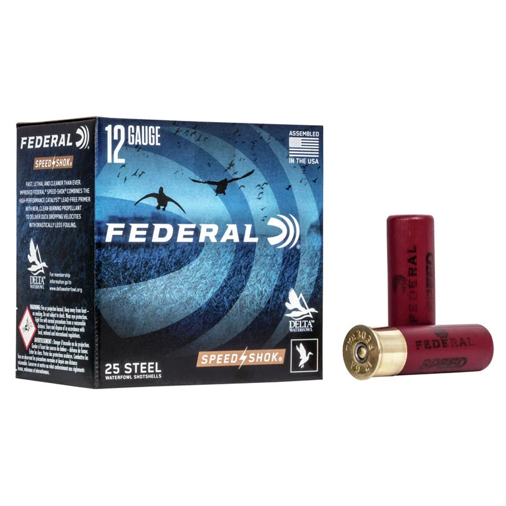 FEDERAL SPEED-SHOK HIGH VELOCITY STEEL 12GA 3″ 1-1/4OZ 4 AMMO 25RD