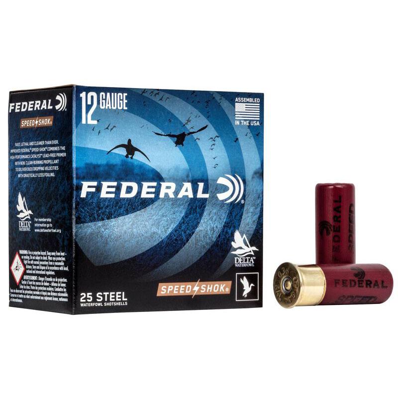 Federal Speed-Shok High Velocity Steel Shotshells 12ga 2-3/4″ 1-1/8oz 1500 fps #6 Shot 25/ct