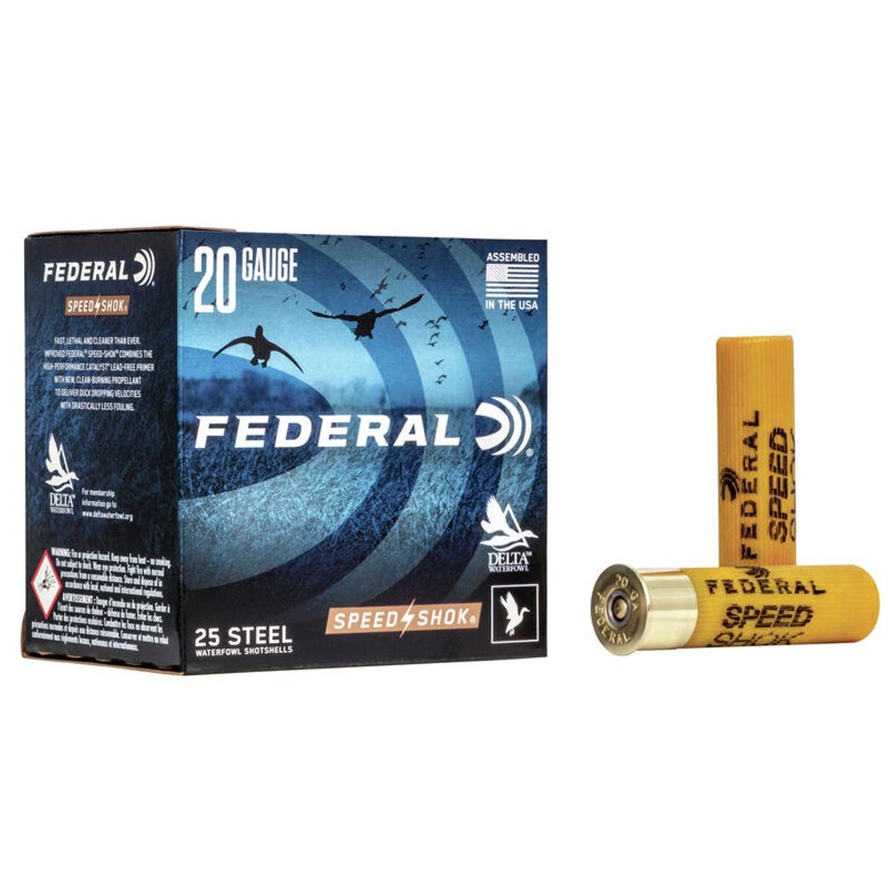 FEDERAL SPEED-SHOK HIGH VELOCITY STEEL 20GA 3″ 7/8OZ 4 AMMO 25RD