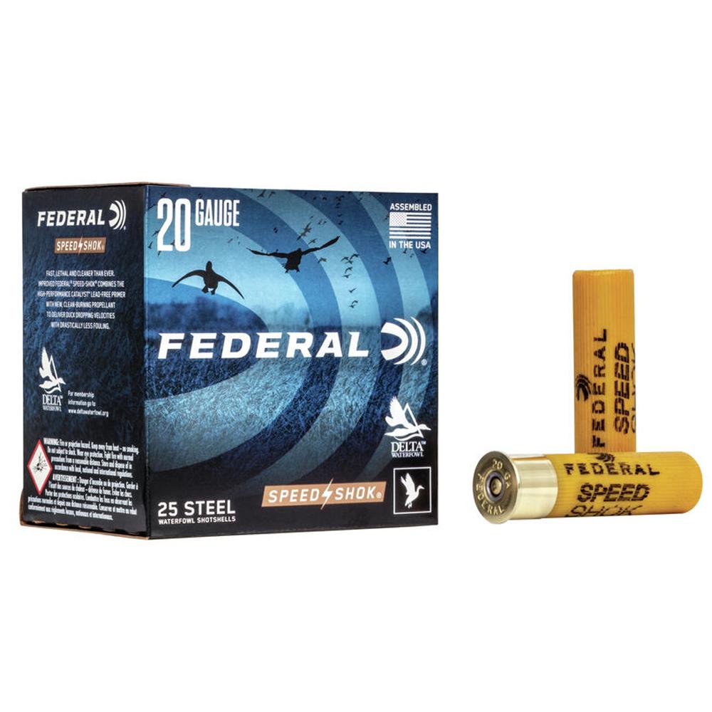 FEDERAL SPEED-SHOK HIGH VELOCITY STEEL 20GA 3″ 7/8OZ 3 AMMO 25RD