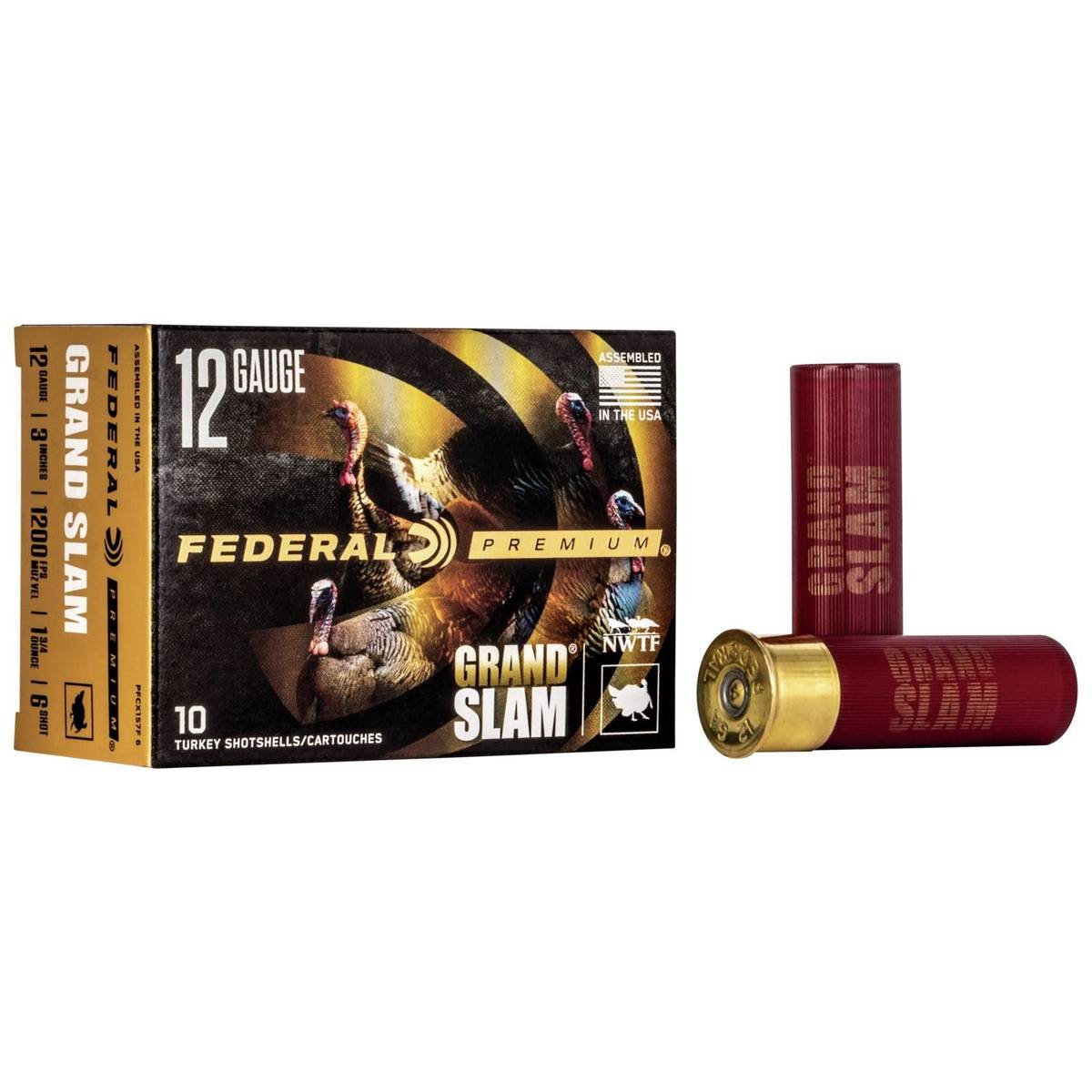 Federal Grand Slam Shotshell 12ga 3″ 1-3/4oz 1200 fps #6 10/ct