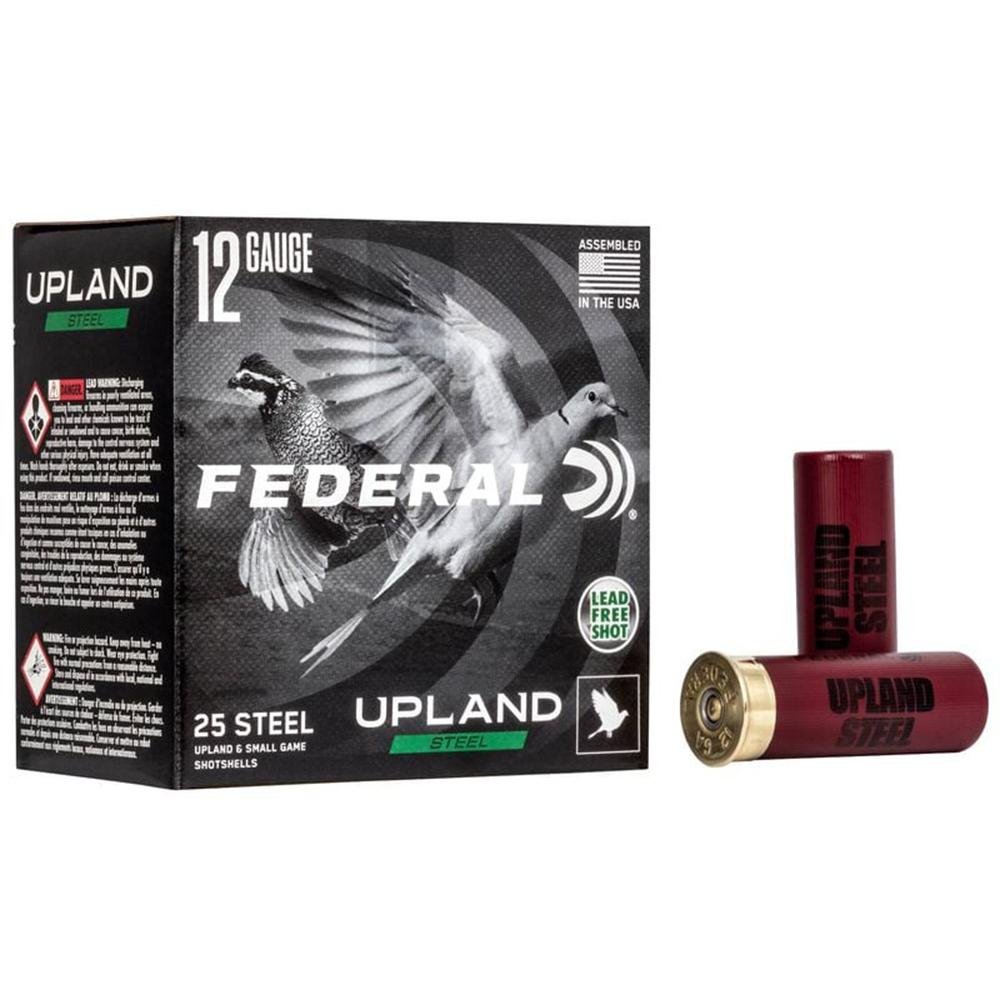 Federal Upland Steel Shotshells 12ga 2-3/4″ 1-1/8 oz 1400 fps #6 25/ct