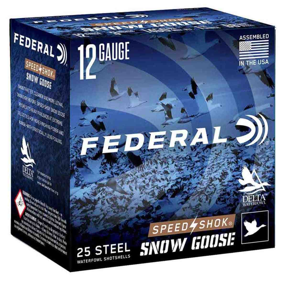 Federal Speed-Shok Snow Goose Shotshells 12 ga 3″ 1-1/4oz 1450 fps #2 25/ct