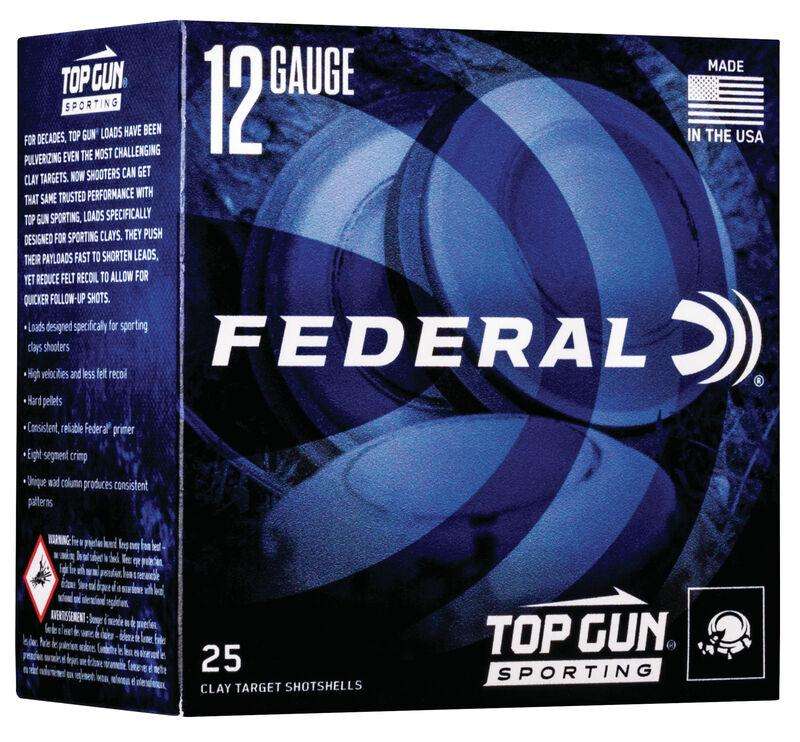 Federal Top Gun Sporting Shotshells 12 ga 2-3/4″ 1oz 1300 fps #7.5 25/ct