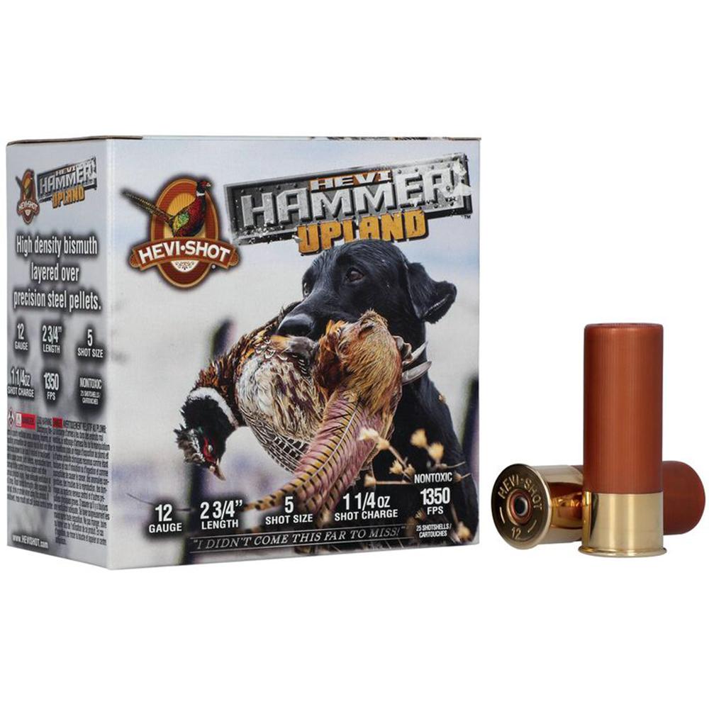 HEVI-Shot Hevi-Hammer Upland Shotshell 12ga 2-3/4″ 1-1/4oz 1350 fps #5 25/ct