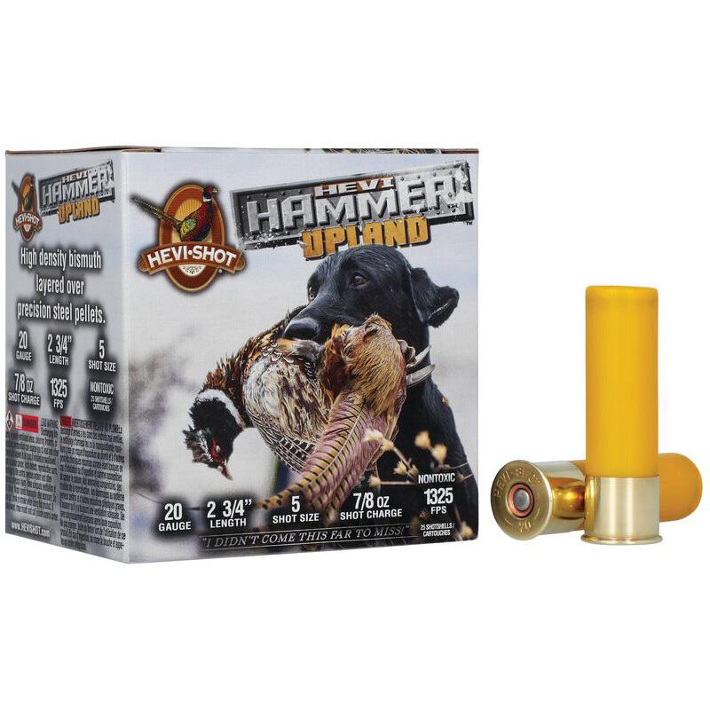 HEVI-SHOT HEVI Hammer Upland Shotshells 20ga 2-3/4″ 7/8oz 1325 fps #5 25/ct