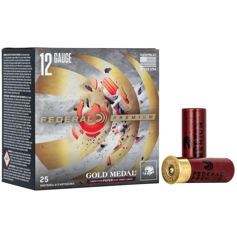 Federal Premium Gold Medal Paper Shotshells 12ga 2-3/4″ 1oz 1330 fps #8 25/ct