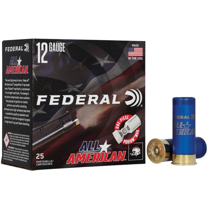 Federal All American Shotshells 12ga 2-3/4″ 1oz 1200 fps #7.5 25/ct