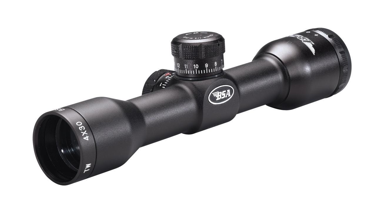 BSA Tactical Weapon Rifle Scope – 4x30mm Mil-Dot 23-10.4′ 4″ Matte