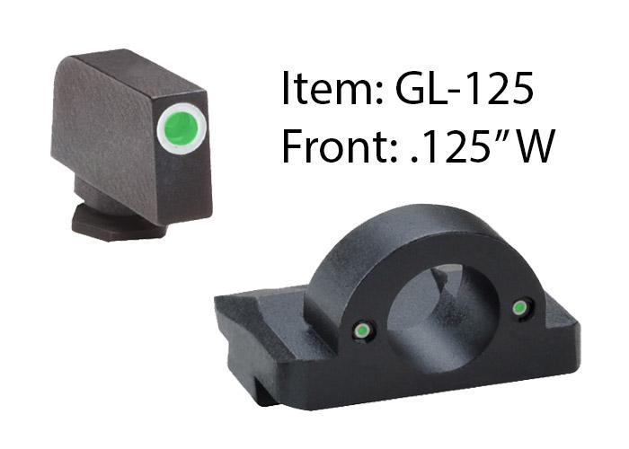 Ameriglo Ghost Ring Night Sight Set for Select Glocks / Front Tritium – Green / Front Outline – White / Rear Tritium – Green