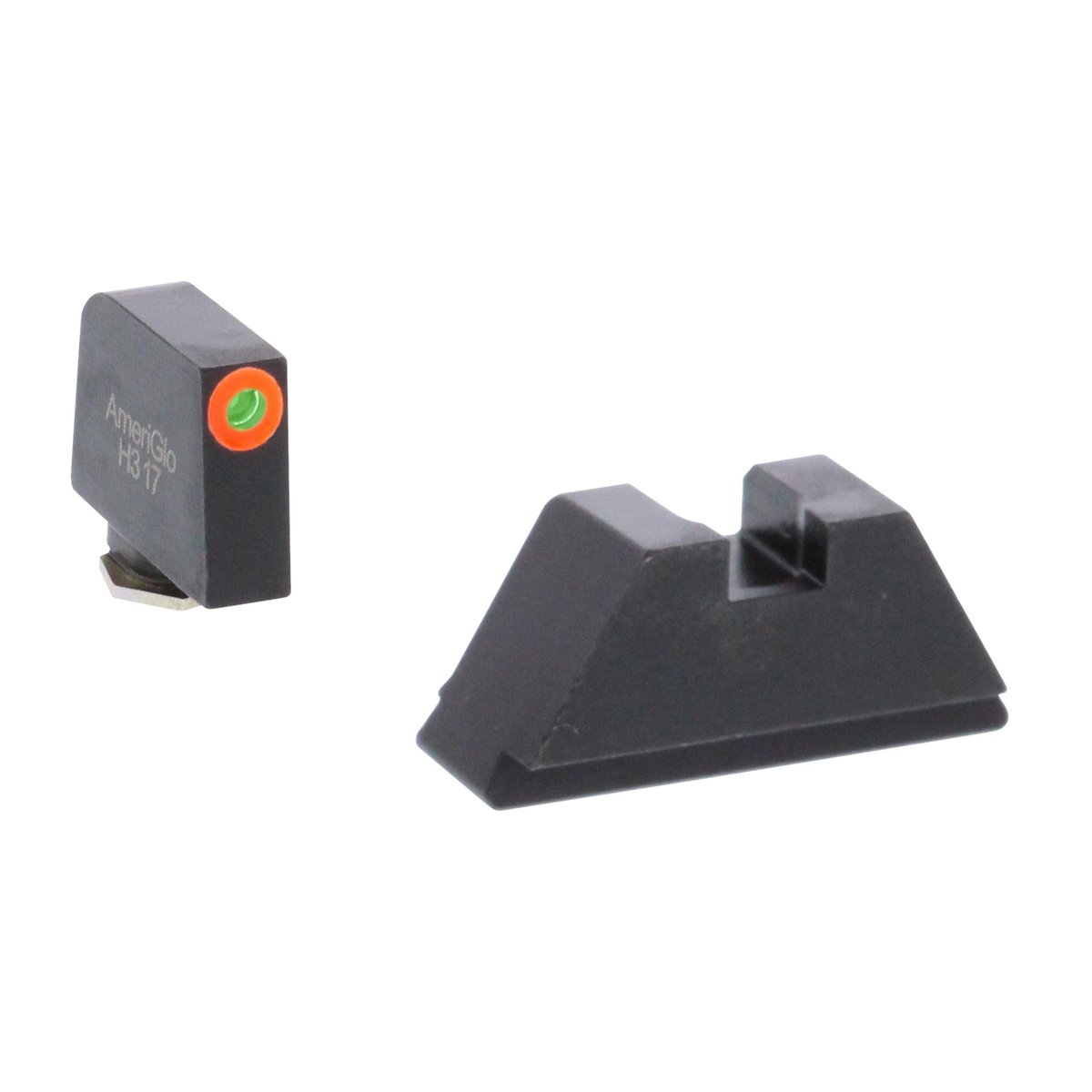 Ameriglo Glock XL Tall Suppressor/Optic Height Set (All except 42-43) – Green Tritium w Orange Outline Front / Black Rear