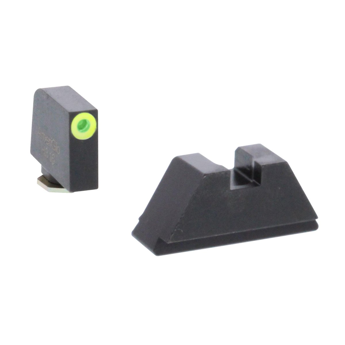 Ameriglo Glock XL Tall Suppressor/Optic Height Set (All except 42-43) – Green Tritium w Lumigreen Outline Front / Black Rear
