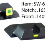 Ameriglo CAP Tritium Night Sights for S&W M&P / Front Tritium – Green / Front Outline – LumiGreen / Style – CAP / Rear Paint Bar – LumiGreen