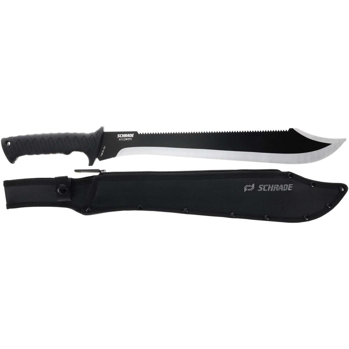 Schrade Decimate Sawback Machete 14″ Blade Black