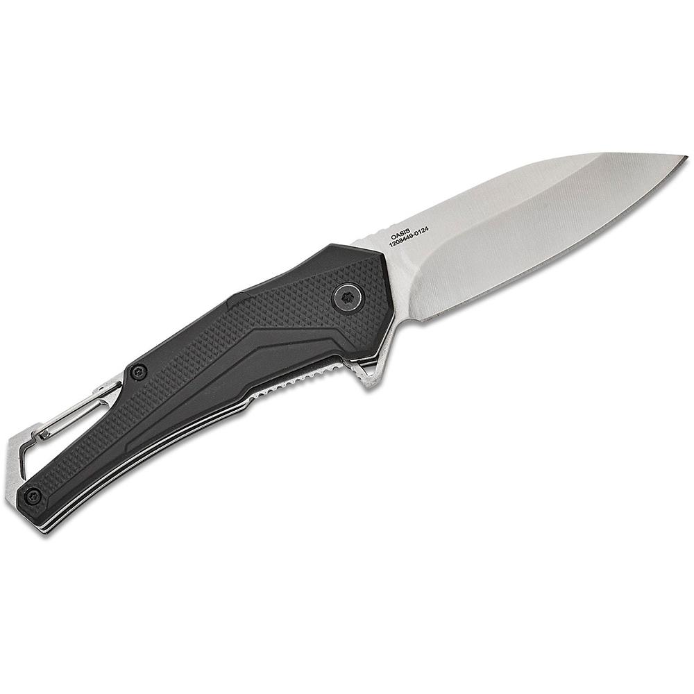 Smith & Wesson Oasis Carabiner Folding Knife 3″ Drop Point Blade Black