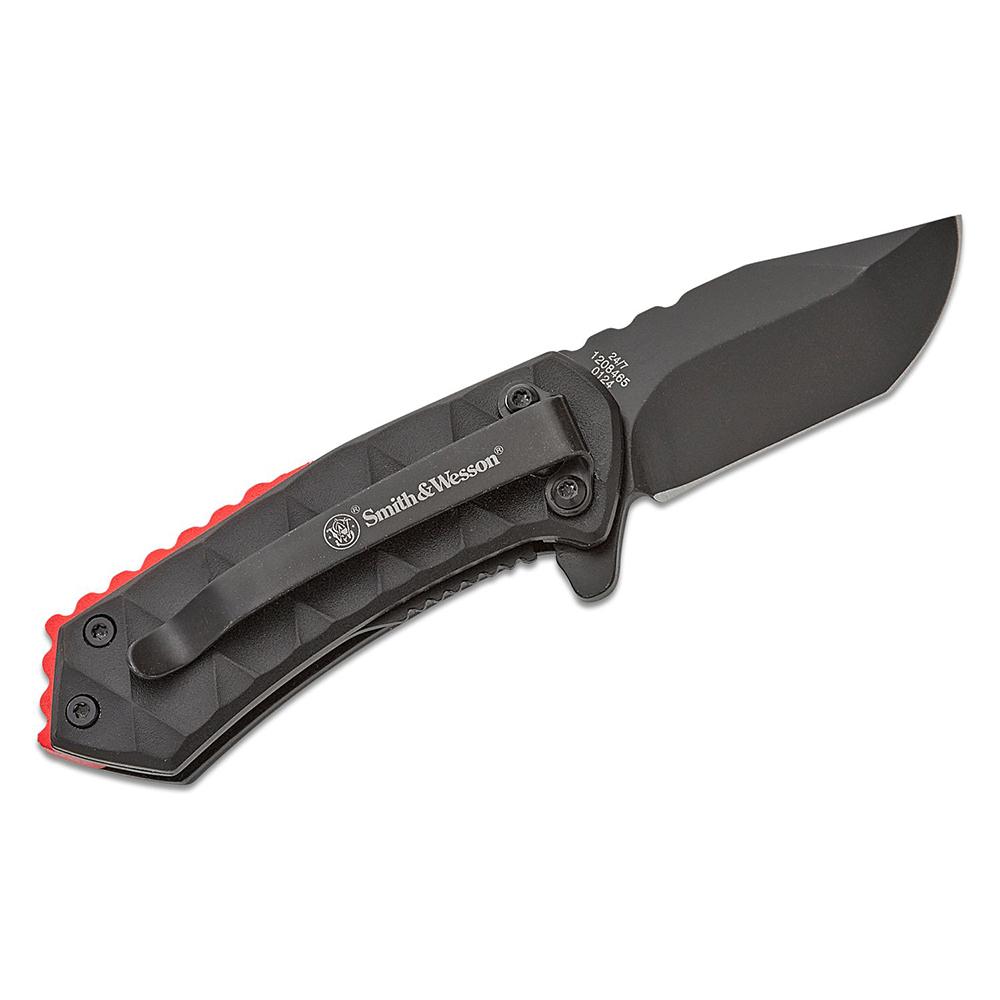 Smith & Wesson 24/7 Spring Assisted Folding Knife 1-9/10″ Clip Point Blade Black Box