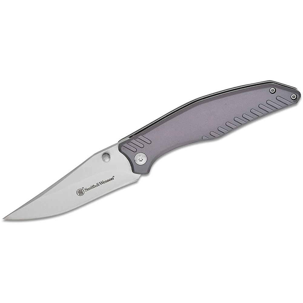 Smith & Wesson Black Ops Folding Knife 3-1/2″ Clip Point Blade Slate Grey Box
