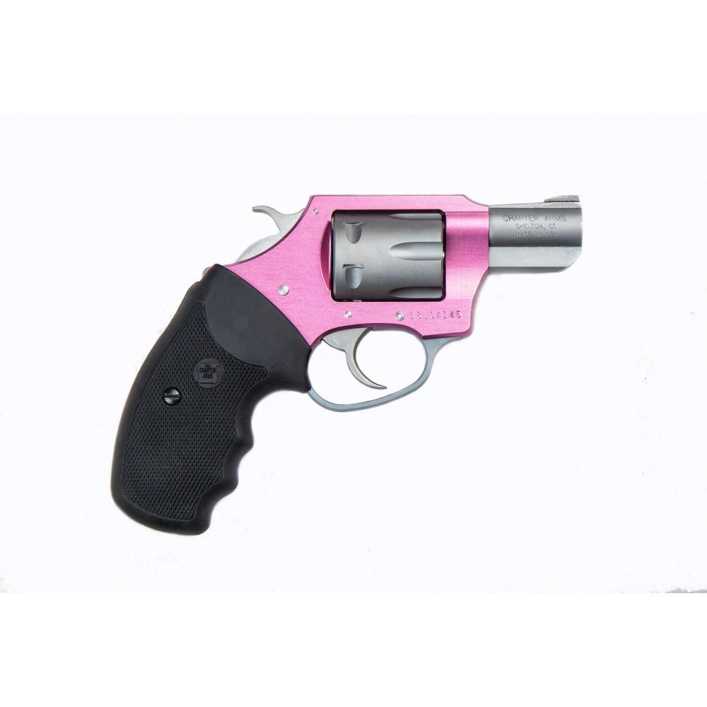 Charter Arms Pink Lady Handgun .22 LR 8rd Capacity 2″ Barrel Pink with Full Size Black Grip