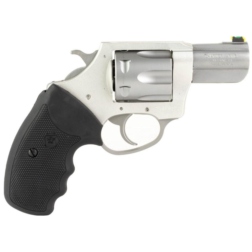 Charter Arms The Boxer Handgun .38 Spl 6rd Capacity 2.2″ Barrel Silver with Black Grip