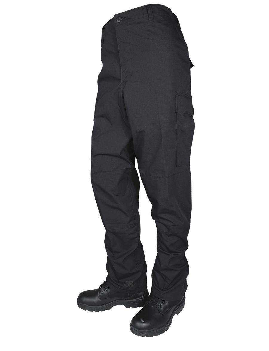 Tru-Spec BDU Basic Pants – 6.5oz. 65/35 Polyester Cotton Rip-Stop Zip Fly Closure Black Small