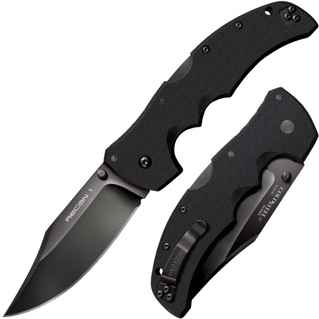 Cold Steel Recon 1 Clip Point Lockback Knife – 4″ Blade G-10 Black