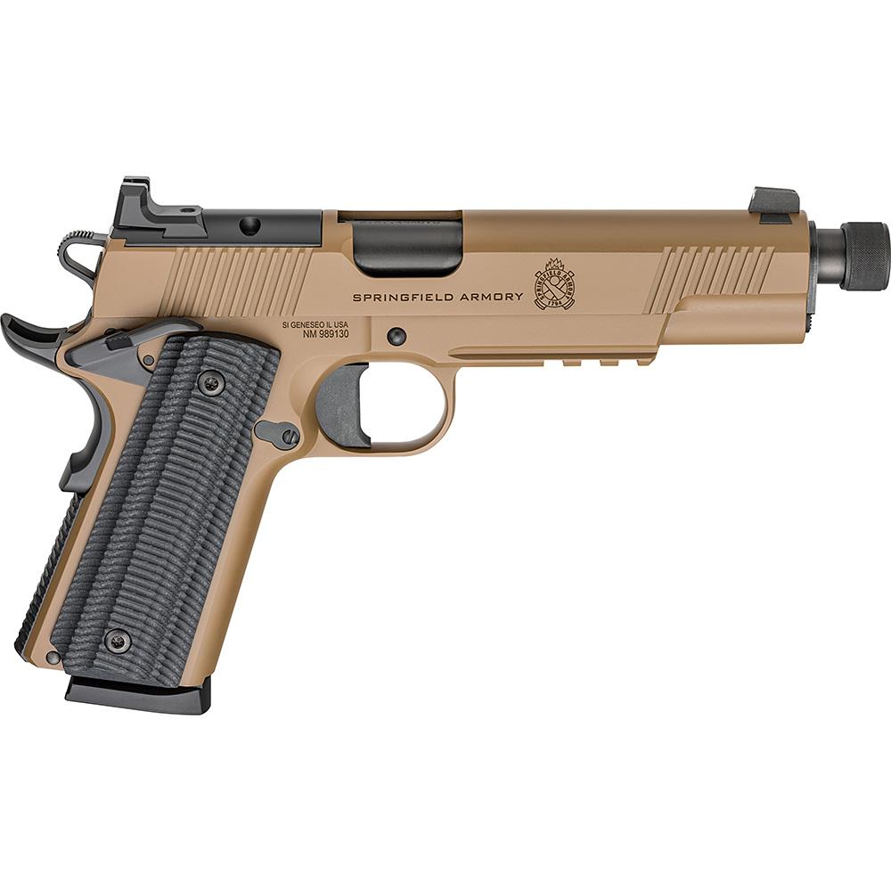 Springfield Armory 1911 Operator AOS Handgun .45 Auto 8rd Magazine(2) 5.75″ Threaded Barrel Coyote Cerakote