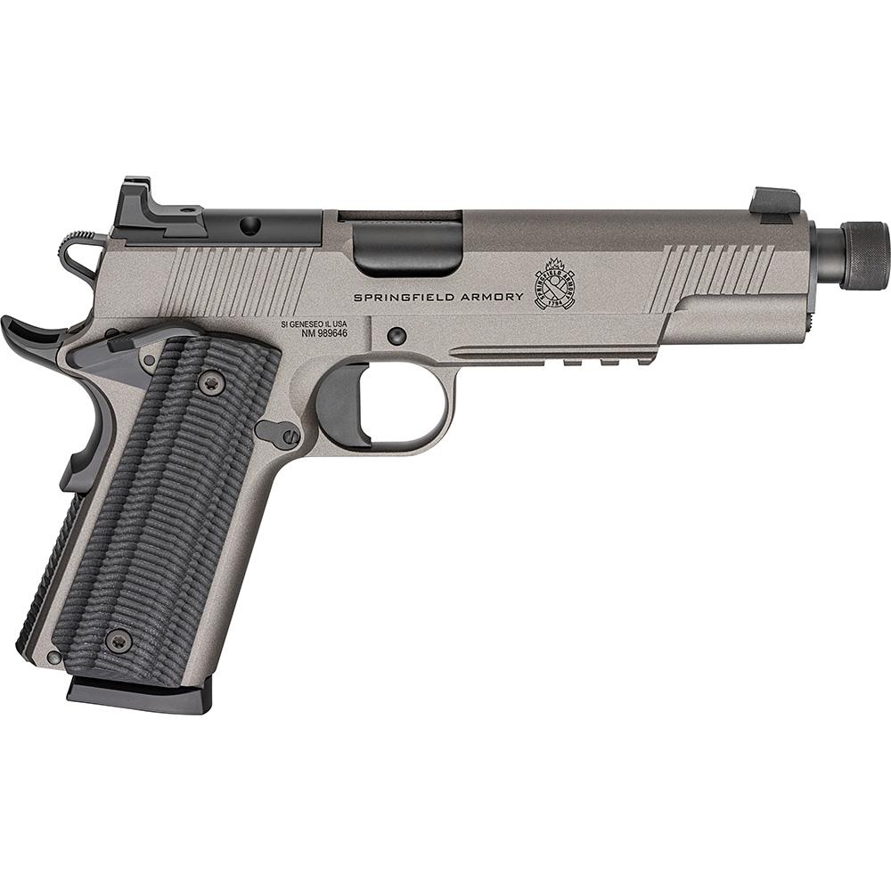 Springfield Armory 1911 Operator AOS Handgun .45 Auto 8rd Magazine 5.75″ Threaded Barrel Grey Cerakote