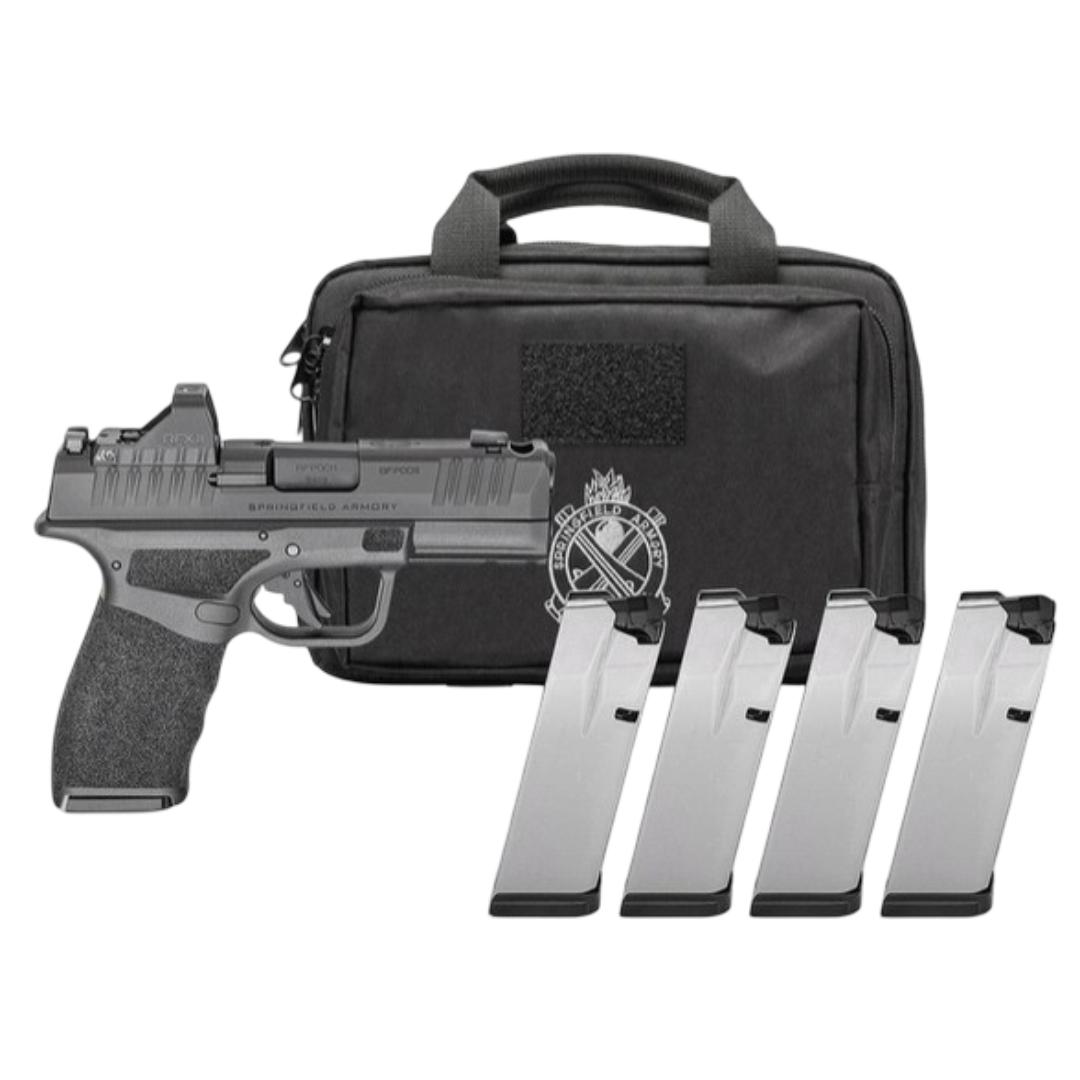 Springfield Gear Pac Hellcat Pro Comp OSP Handgun 9mm Luger 15(1)&17(3)rd Magazines 3.7″ Barrel Green Dot & Bag