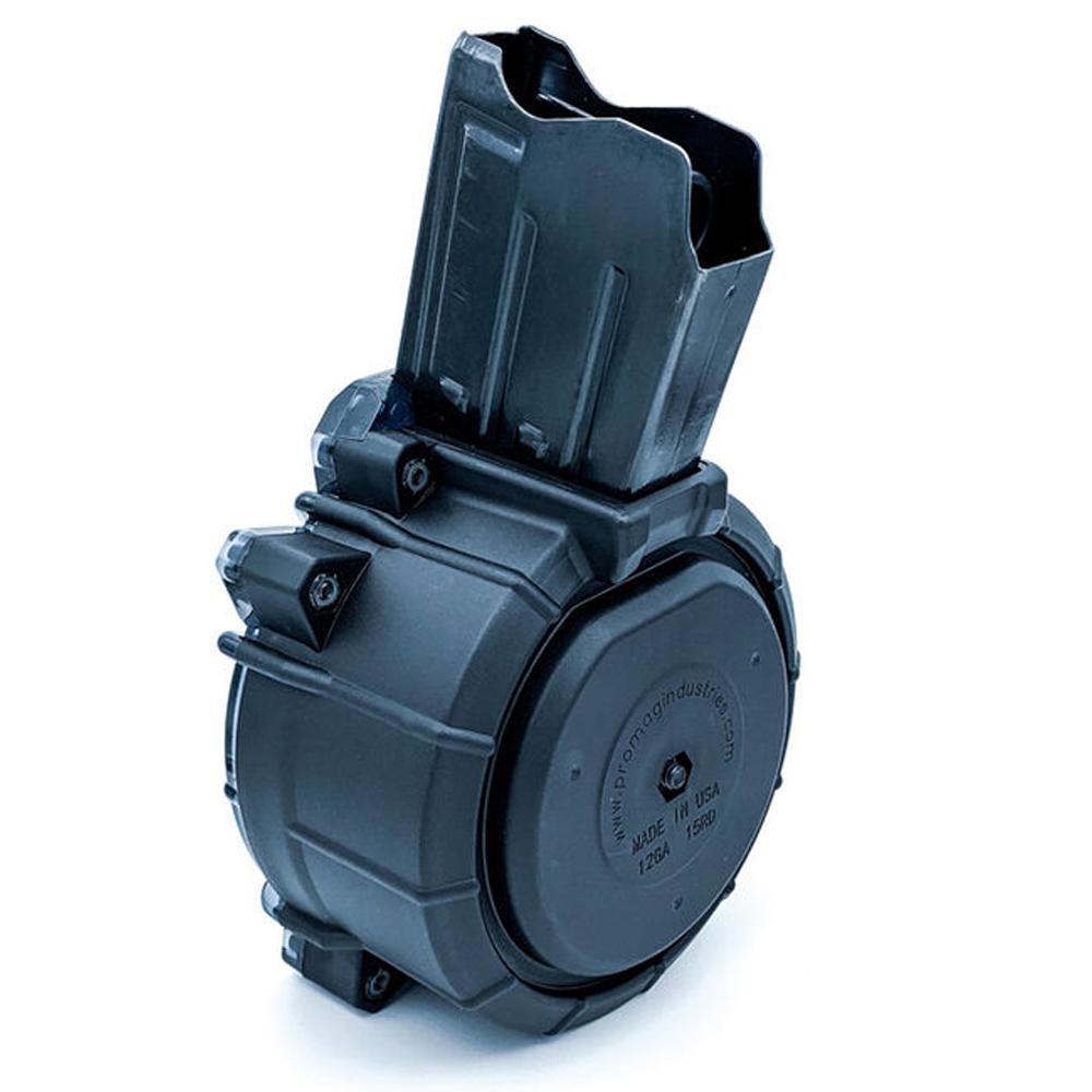 Promag MKA 1919 12 Gauge 2-3/4″ Shotgun Drum Magazine Black Polymer 15/rd