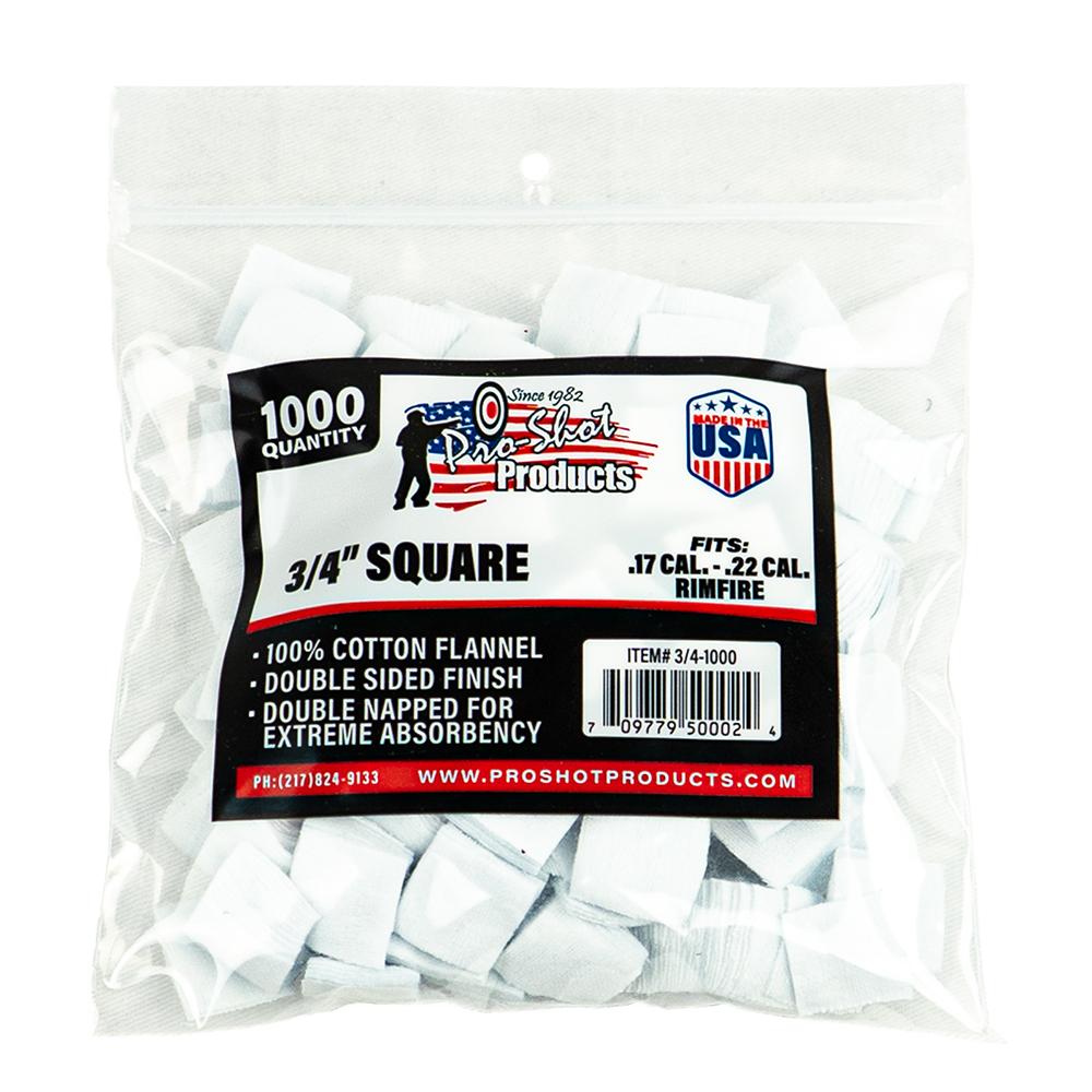 Pro-Shot 3/4″ Square 100% Cotton Patches 1000/ct
