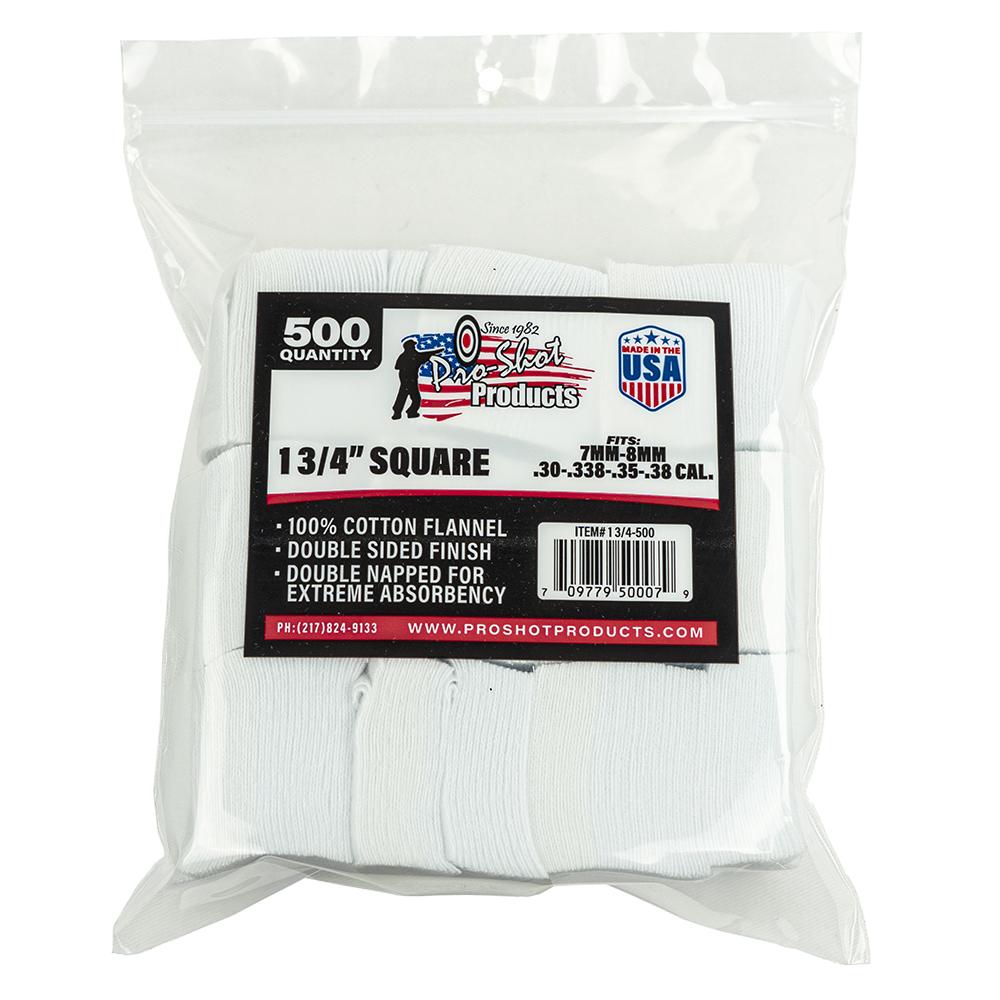 Pro-Shot 1 3/4″ Square 100% Cotton Patches 500/ct