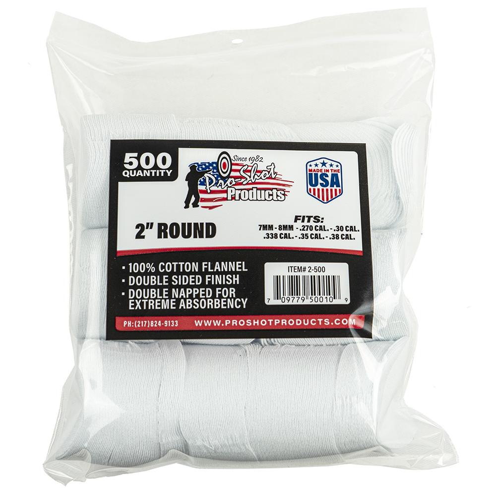 Pro-Shot 2″ Round 100% Cotton Patches 500/ct
