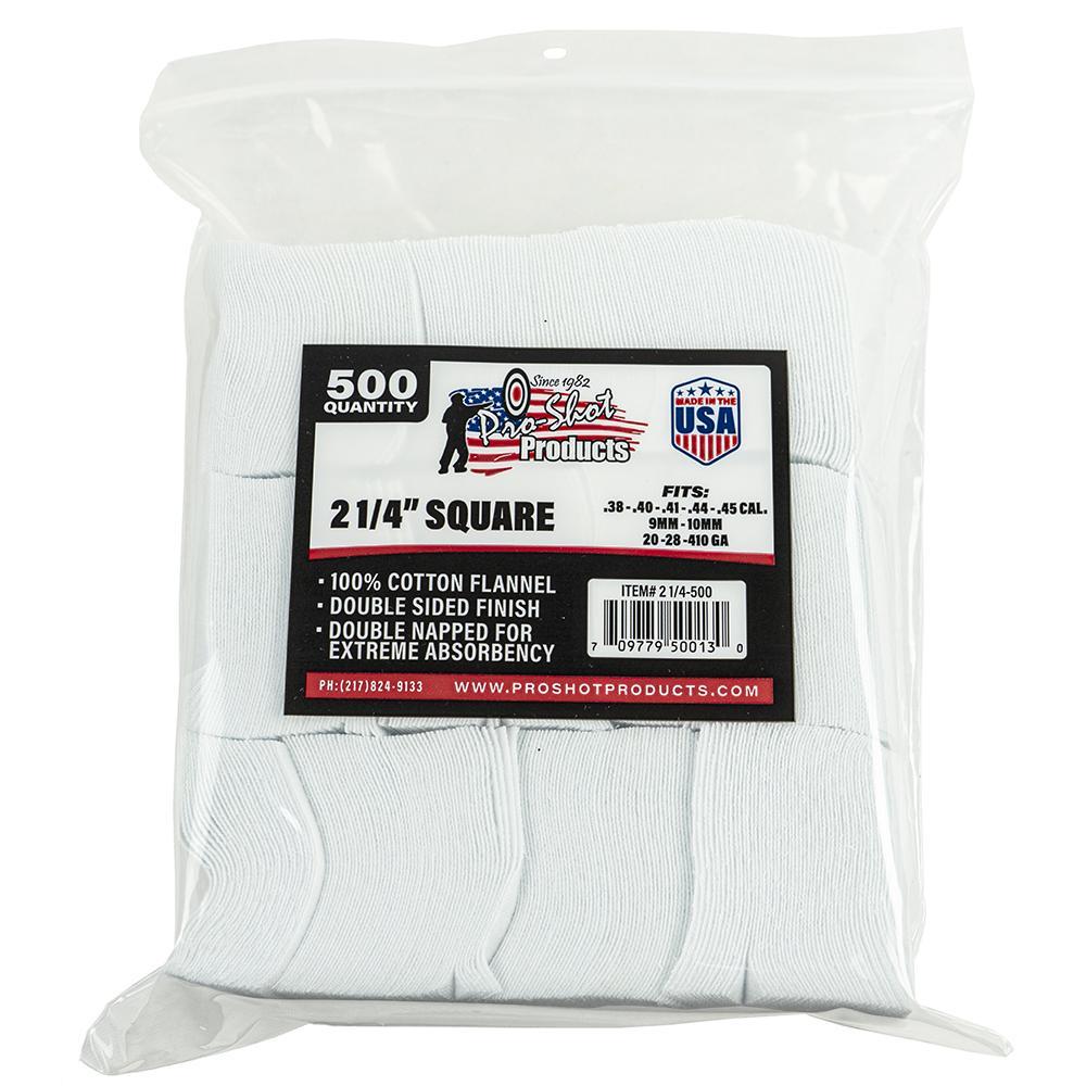 Pro-Shot 2 1/4″ Square 100% Cotton Patches 500/ct