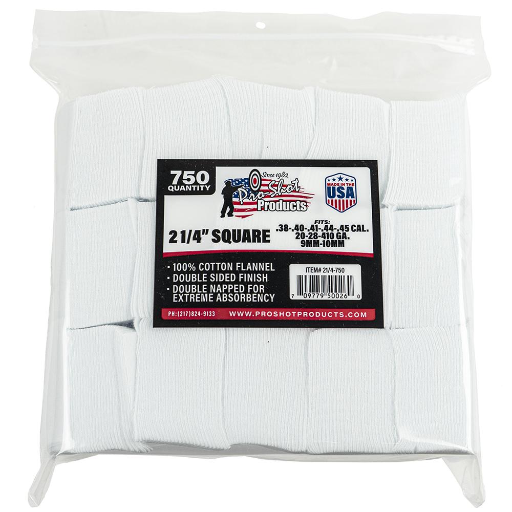 Pro-Shot 2 1/4″ Square 100% Cotton Patches 750/ct