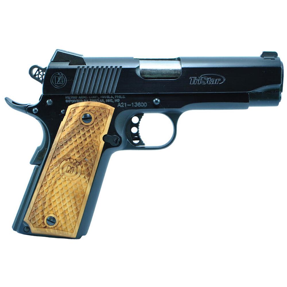 TriStar American Classic Commander 1911 Handgun 9mm Luger 10rd Magazine 4.25″ Barrel Black with Wood Grip