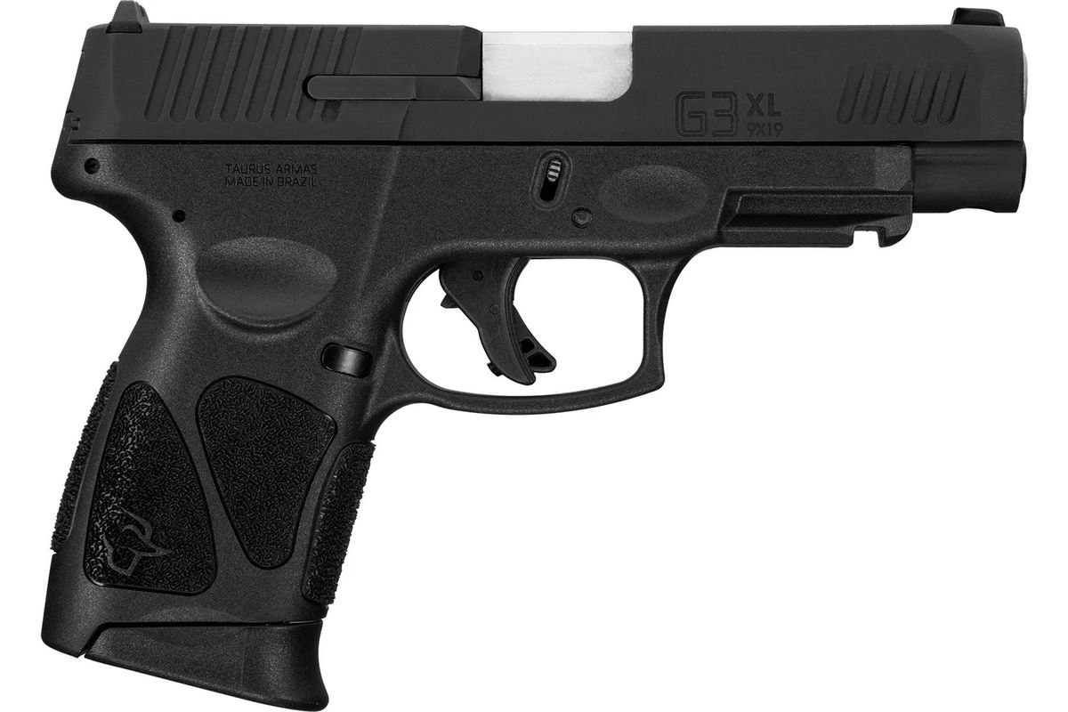 Taurus G3XL Handgun 9mm Luger 12rd Magazines(2) 4″ Barrel Tenifer Matte Black Finish Steel Sights