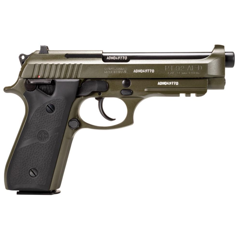 Taurus PT92 Handgun 9mm Luger 17rd Magazines (2) 5″ Barrel OD Green Black Hogue Grip