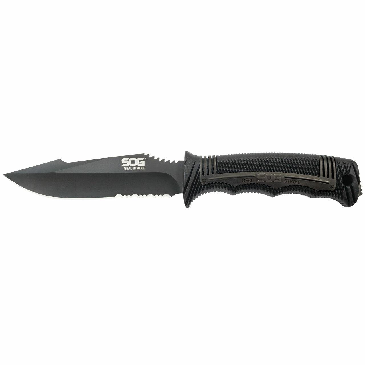 SOG SEAL Strike Knife 4.9″ Partially Serrated Blade Black