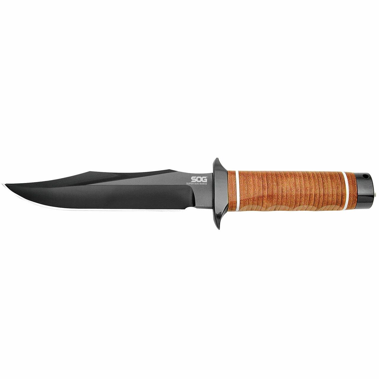 SOG Super SOG Bowie Knife 7.5″ Blade Brown Leather