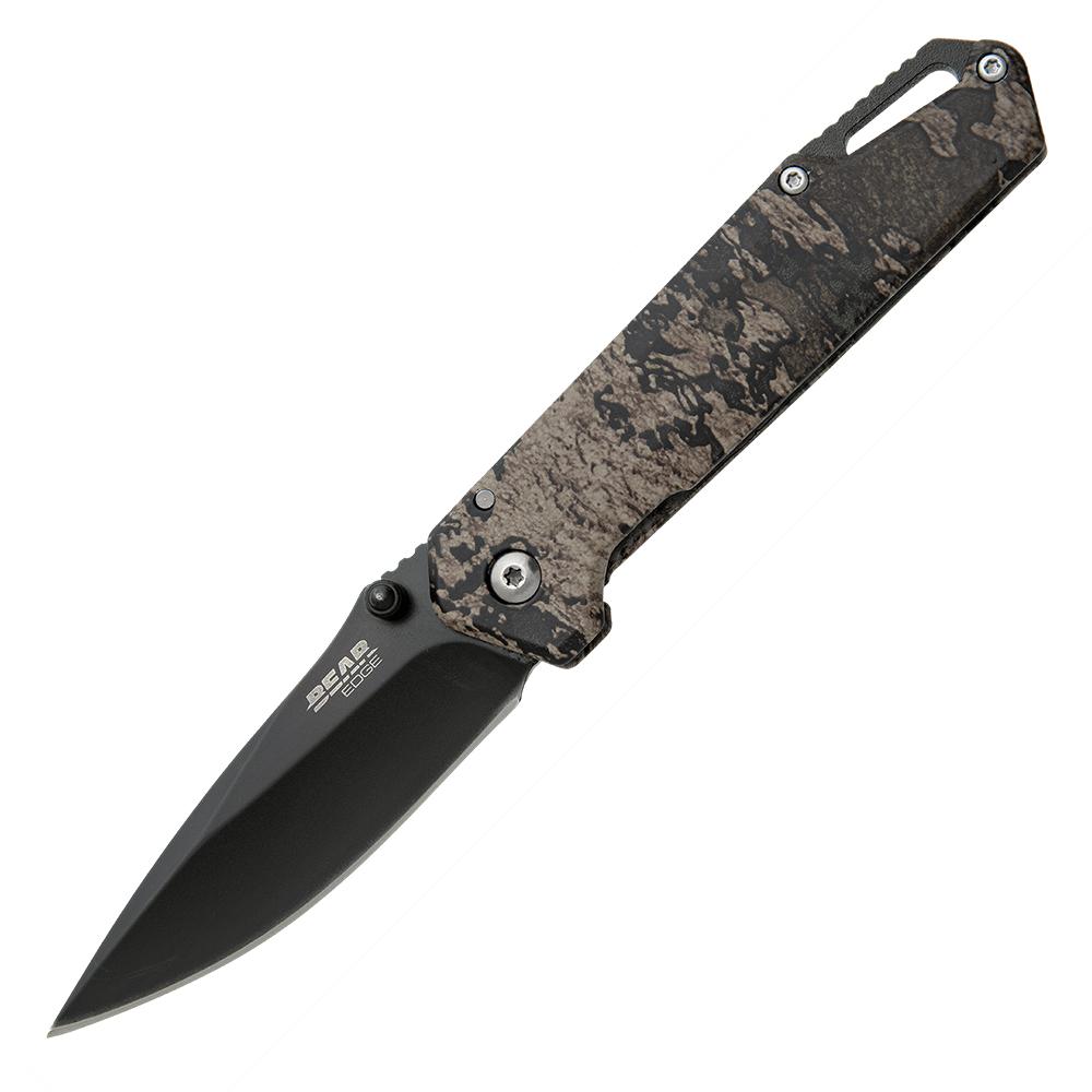 Bear & Son Brisk 3.0 Medium Folding Knife 2-7/8″ Drop Point Blade TrueTimber Strata Camo